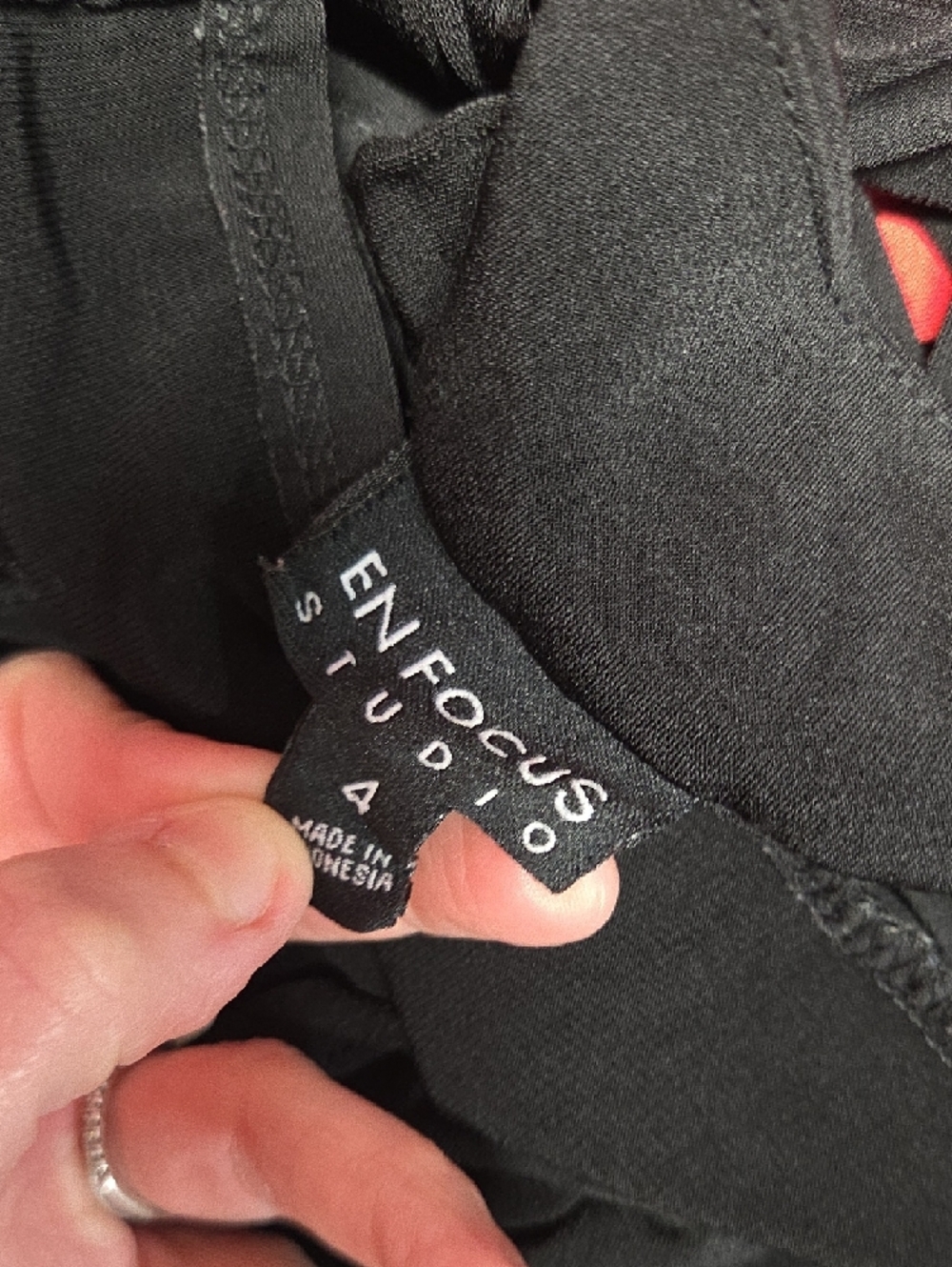 **Enfocus Studio Black Tunic with Red & Pink Colorblock Accents** - Picture 5 of 5